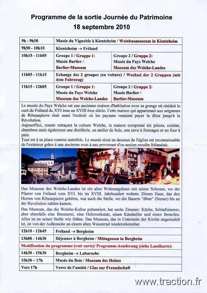 201009_patrimoine (4).jpg - 18/09/2010 - CLUB DE VHICULES ANCIENS D'ALSACE-MULHOUSECVAAM BP 1186 - 68053 MULHOUSE CEDEX27mes JOURNES EUROPENNES DU PATRIMOINEProgramme